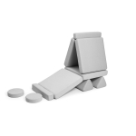 Kindersofa in Hellgrau mini – Seitenansicht mit weichem, waschbarem Bezug